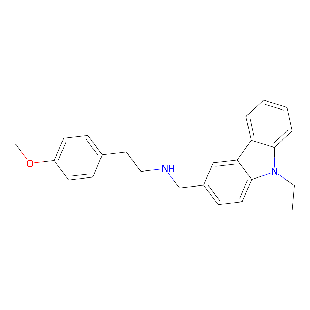 N-[(9-ethylcarbazol-3-yl)methyl]-2-(4-methoxyphenyl)ethanamine molecular structure, CAS 355816-89-6