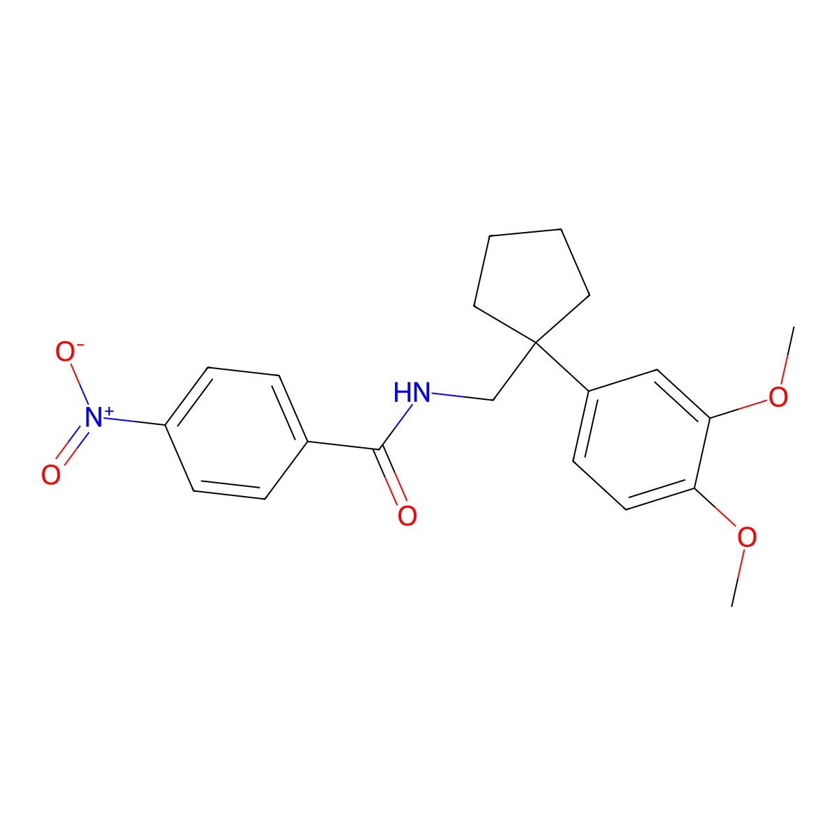N-{[1-(3,4-dimethoxyphenyl)cyclopentyl]methyl}-4-nitrobenzamide molecular structure, CAS 355816-98-7