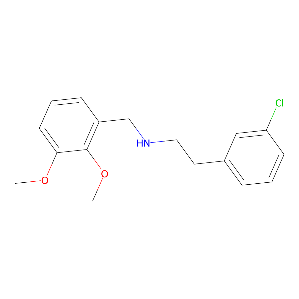 2-(3-chlorophenyl)-N-[(2,3-dimethoxyphenyl)methyl]ethanamine molecular structure, CAS 355817-03-7