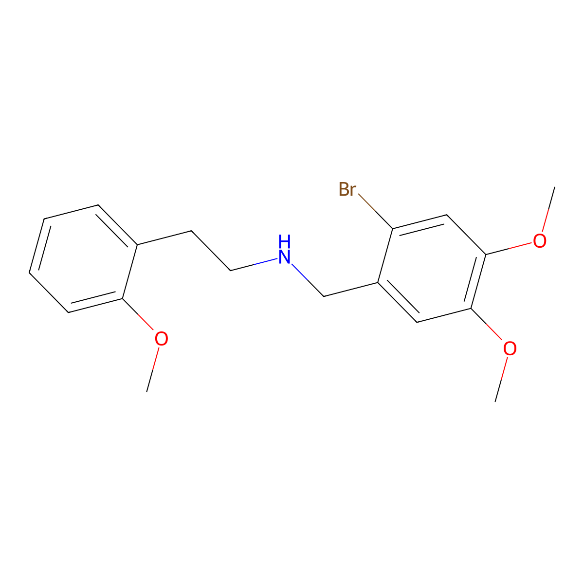 N-[(2-bromo-4,5-dimethoxyphenyl)methyl]-2-(2-methoxyphenyl)ethanamine molecular structure, CAS 355817-05-9