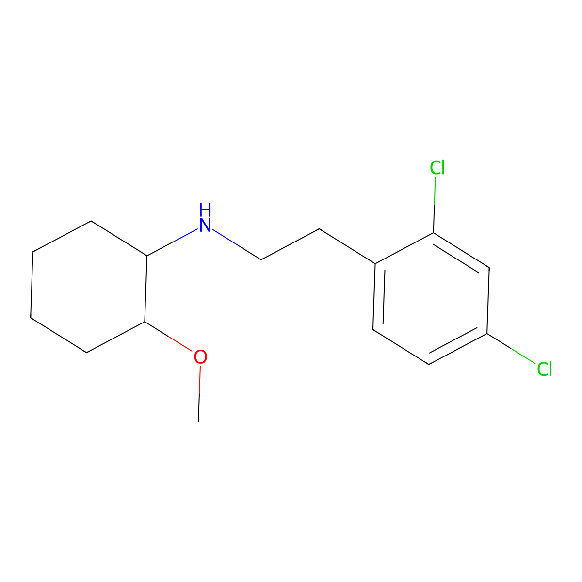 N-[2-(2,4-dichlorophenyl)ethyl]-2-methoxycyclohexanamine molecular structure, CAS 355817-12-8