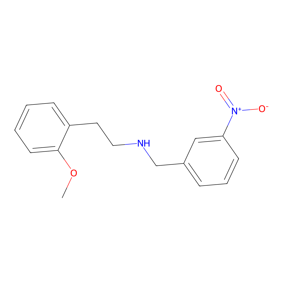 2-(2-methoxyphenyl)-N-[(3-nitrophenyl)methyl]ethanamine molecular structure, CAS 355817-13-9