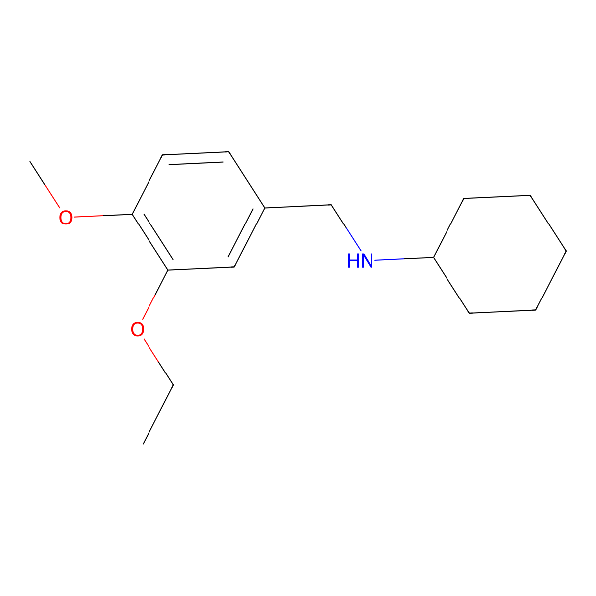 N-(3-ethoxy-4-methoxybenzyl)cyclohexanamine molecular structure, CAS 355817-14-0