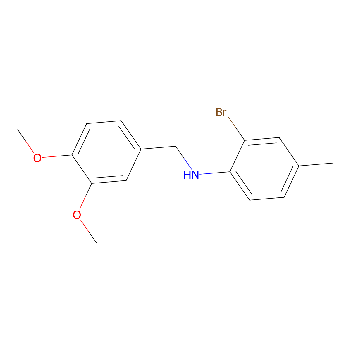 2-bromo-N-[(3,4-dimethoxyphenyl)methyl]-4-methylaniline molecular structure, CAS 355817-23-1