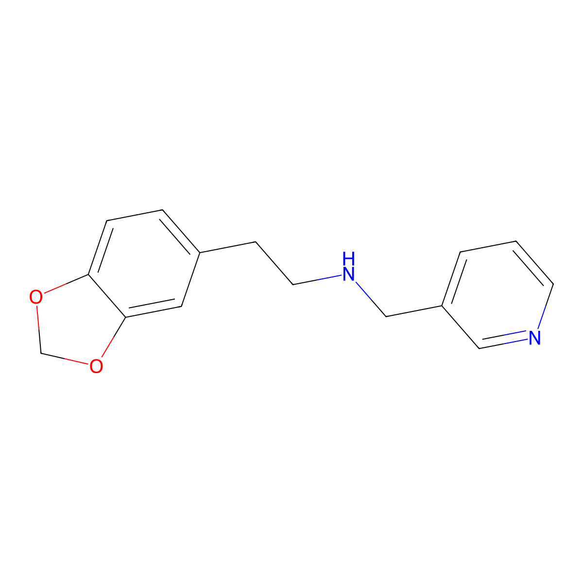 2-(1,3-benzodioxol-5-yl)-N-(pyridin-3-ylmethyl)ethanamine molecular structure, CAS 355817-27-5