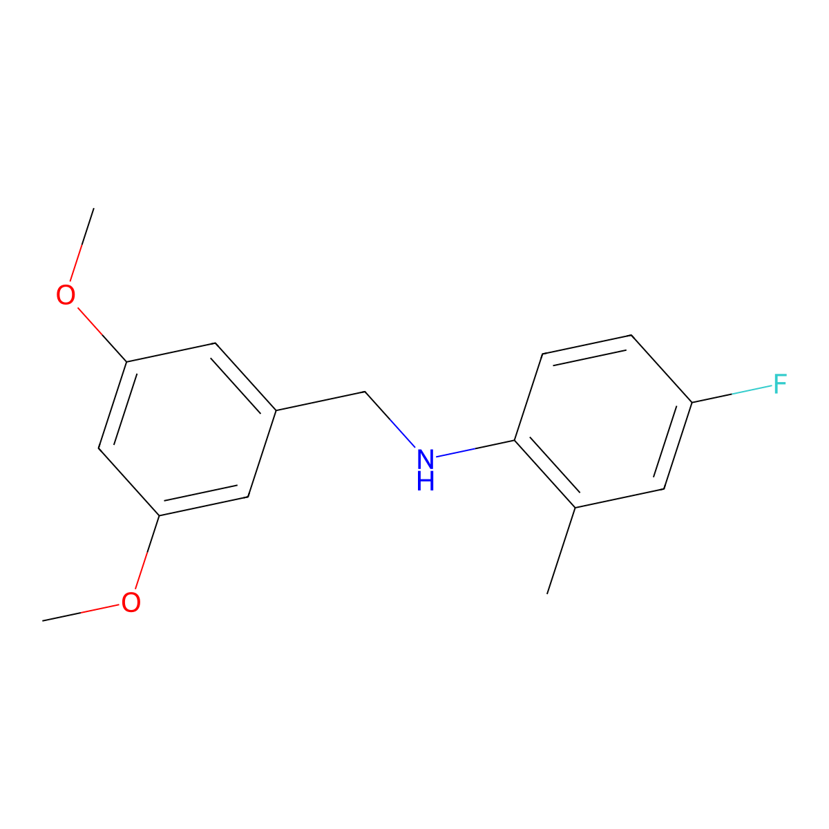 N-(3,5-dimethoxybenzyl)-4-fluoro-2-methylaniline molecular structure, CAS 355817-32-2