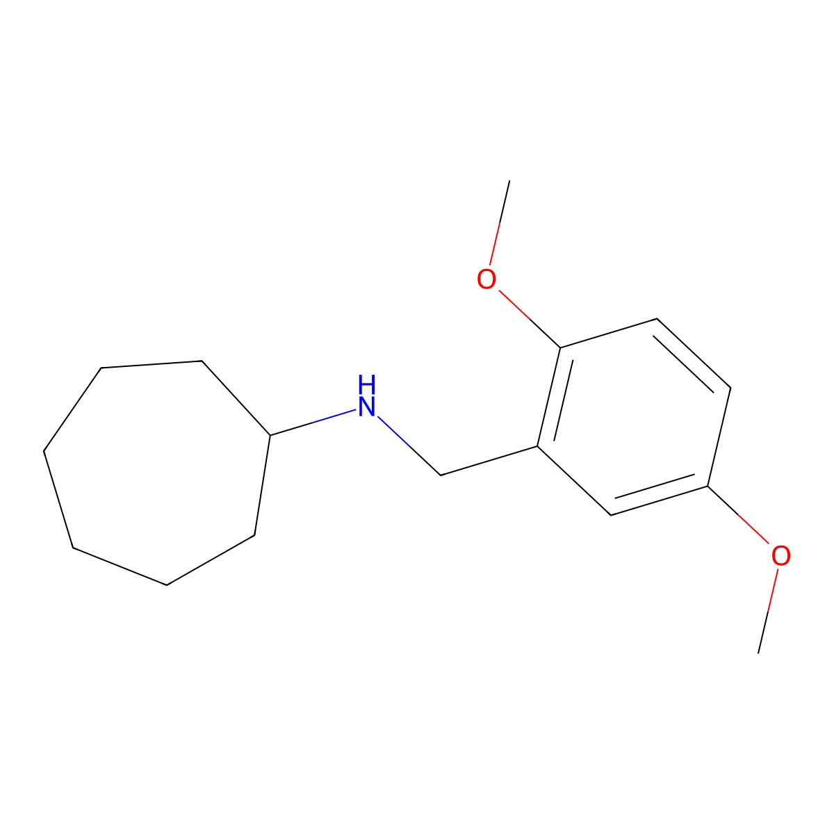 N-(2,5-dimethoxybenzyl)cycloheptanamine molecular structure, CAS 355817-34-4