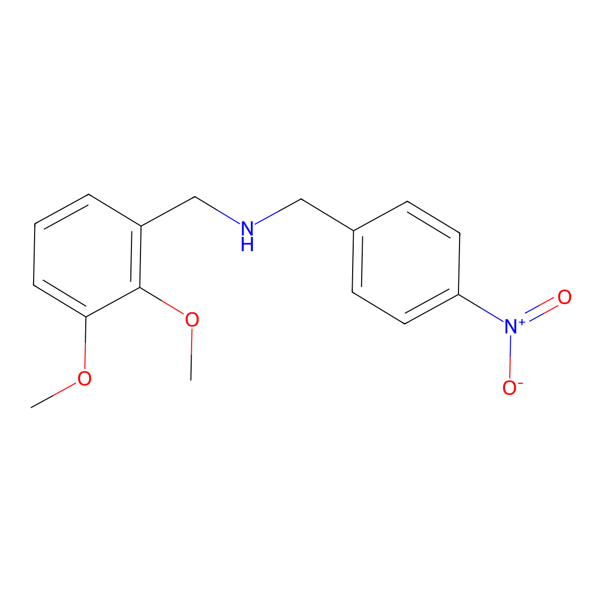 (2,3-dimethoxyphenyl)-N-(4-nitrobenzyl)methanamine molecular structure, CAS 355817-36-6