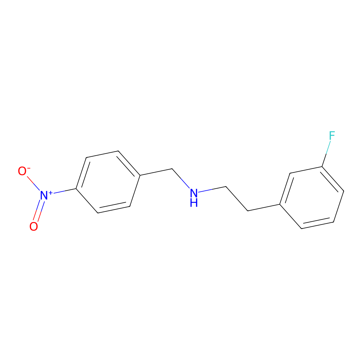 2-(3-fluorophenyl)-N-(4-nitrobenzyl)ethanamine molecular structure, CAS 355817-41-3