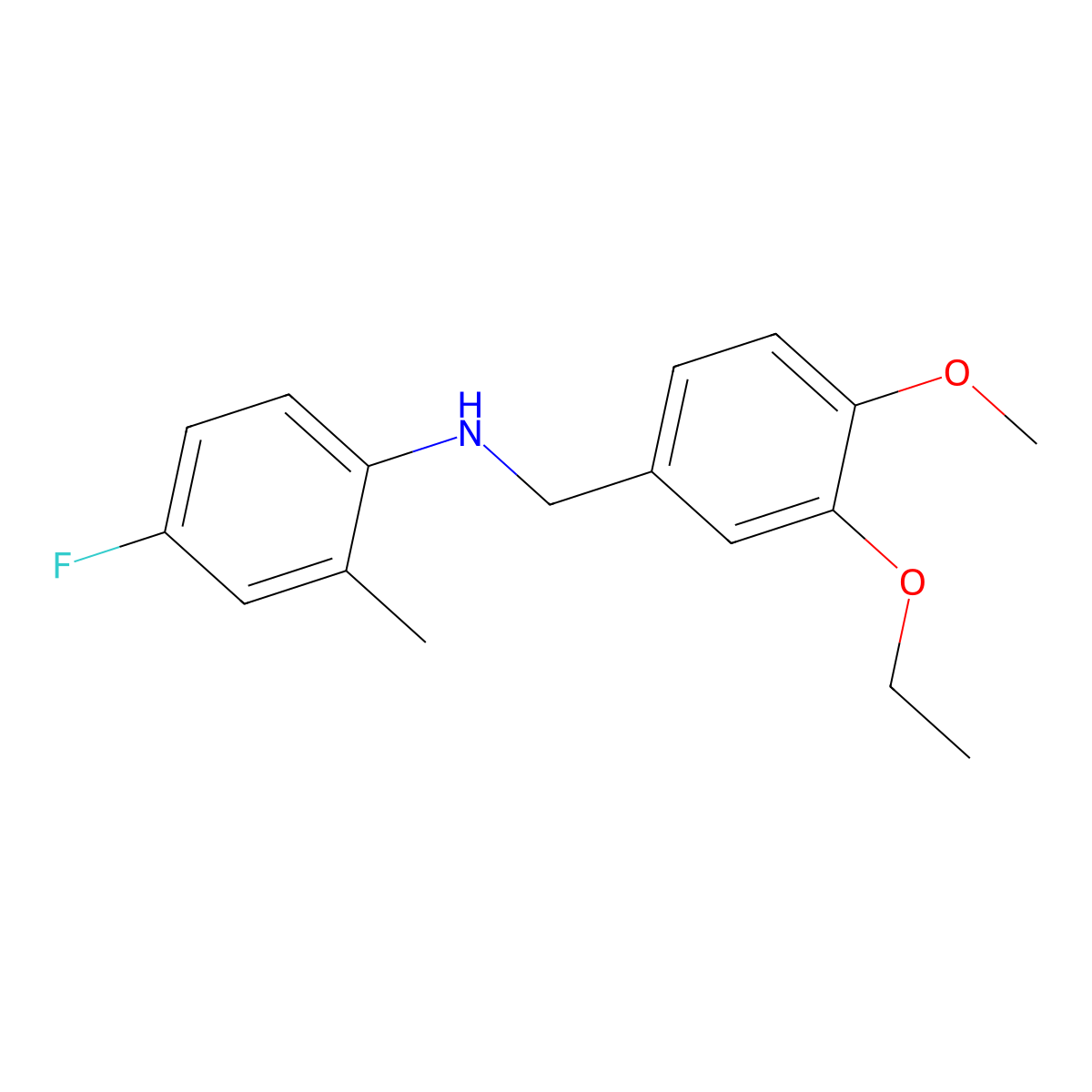 N-(3-ethoxy-4-methoxybenzyl)-4-fluoro-2-methylaniline molecular structure, CAS 355817-42-4