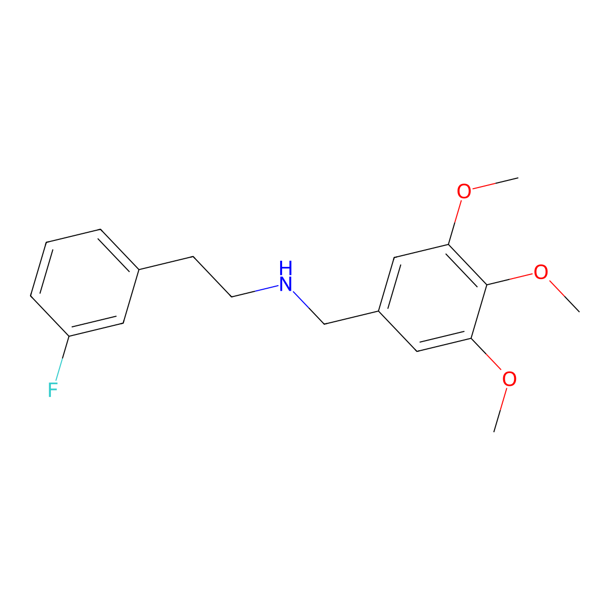 2-(3-fluorophenyl)-N-(3,4,5-trimethoxybenzyl)ethanamine molecular structure, CAS 355817-46-8