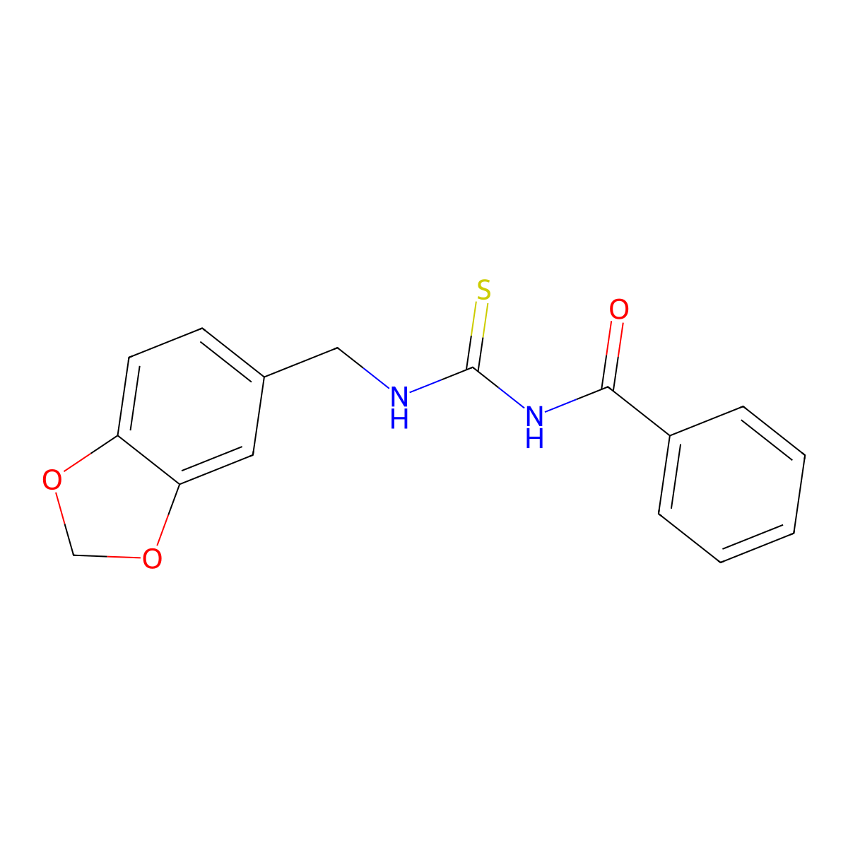 N-(1,3-benzodioxol-5-ylmethylcarbamothioyl)benzamide molecular structure, CAS 355817-48-0
