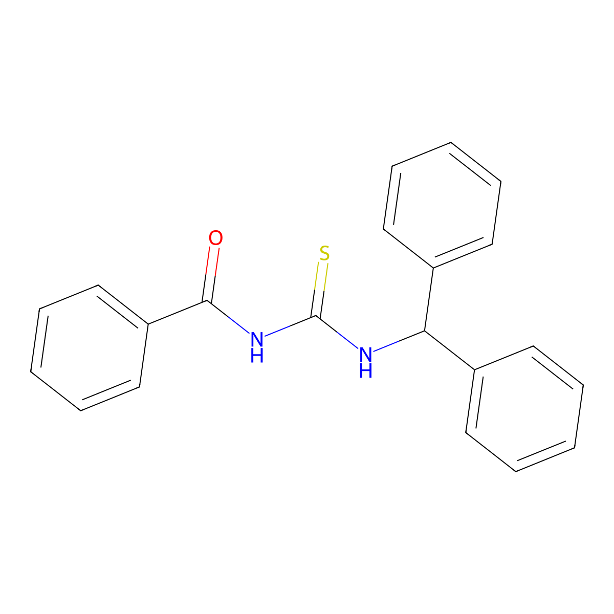 N-(benzhydrylcarbamothioyl)benzamide molecular structure, CAS 355817-50-4