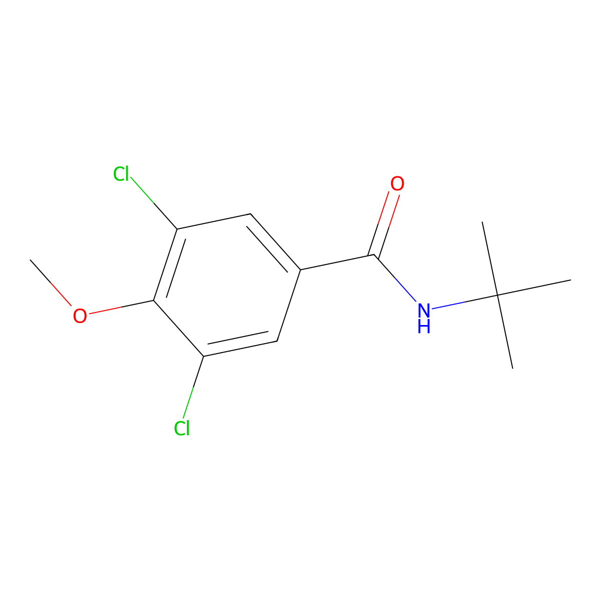 N-tert-butyl-3,5-dichloro-4-methoxybenzamide molecular structure, CAS 355818-03-0