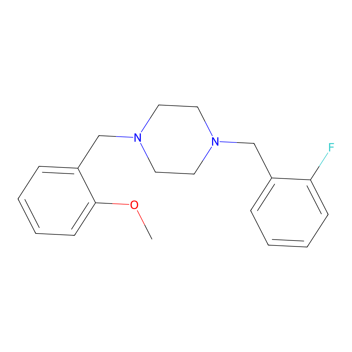 1-(2-Fluorobenzyl)-4-(2-methoxybenzyl)piperazine molecular structure, CAS 355818-17-6