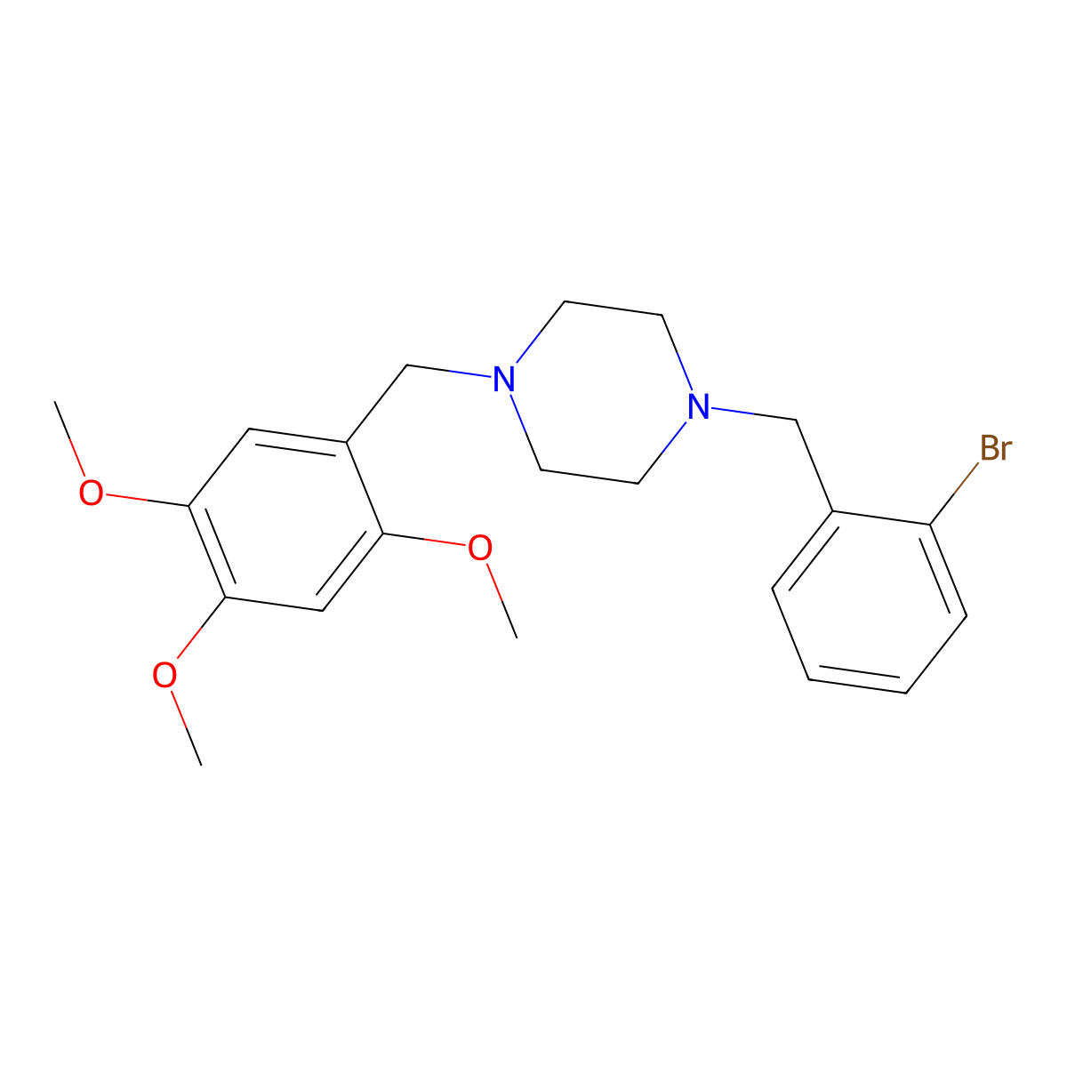 1-[(2-Bromophenyl)methyl]-4-[(2,4,5-trimethoxyphenyl)methyl]piperazine molecular structure, CAS 355818-26-7
