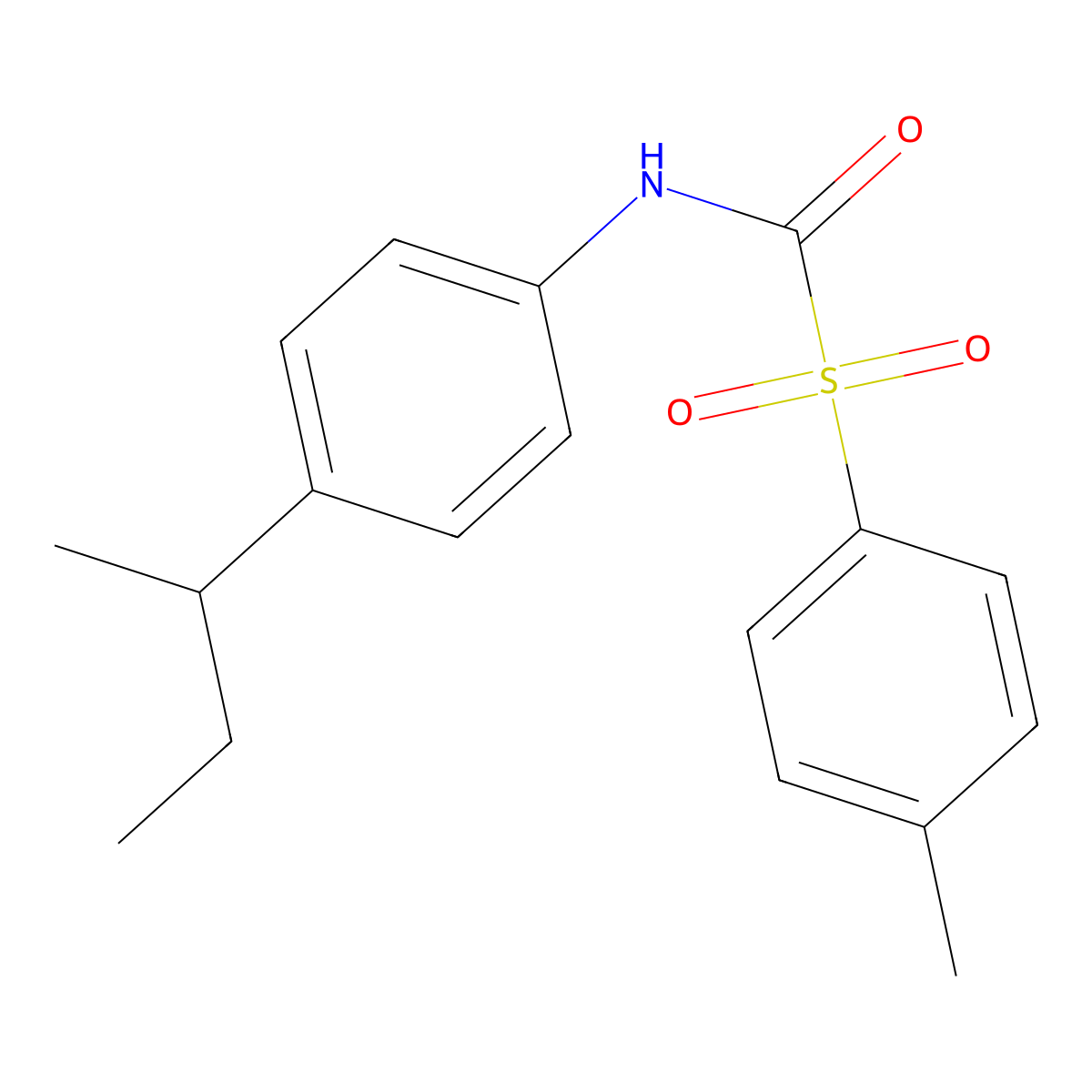 {[4-(Butan-2-yl)phenyl]amino}[(4-methylphenyl)sulfonyl]methanone molecular structure, CAS 355818-31-4