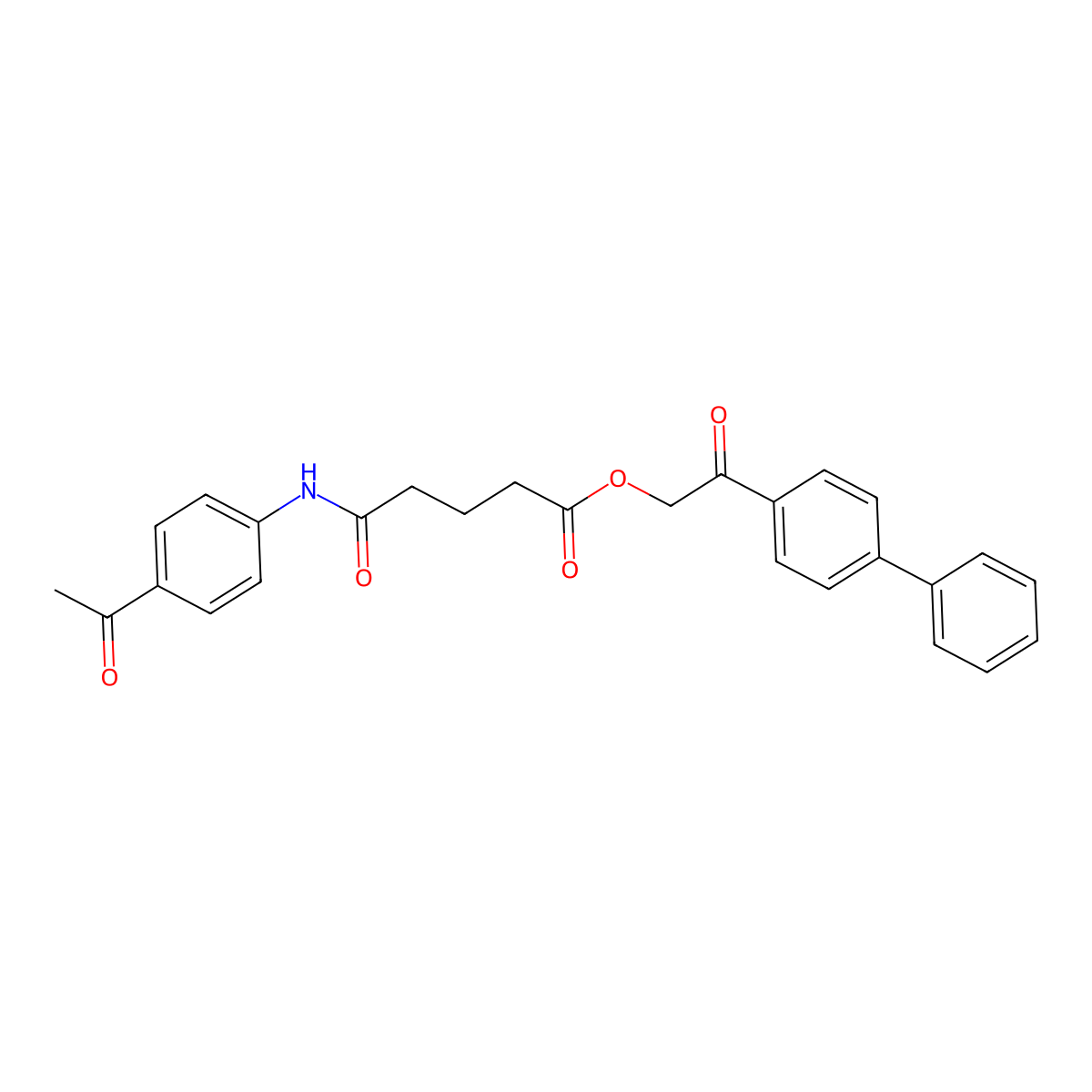 [2-Oxo-2-(4-phenylphenyl)ethyl] 5-(4-acetylanilino)-5-oxopentanoate molecular structure, CAS 355818-43-8