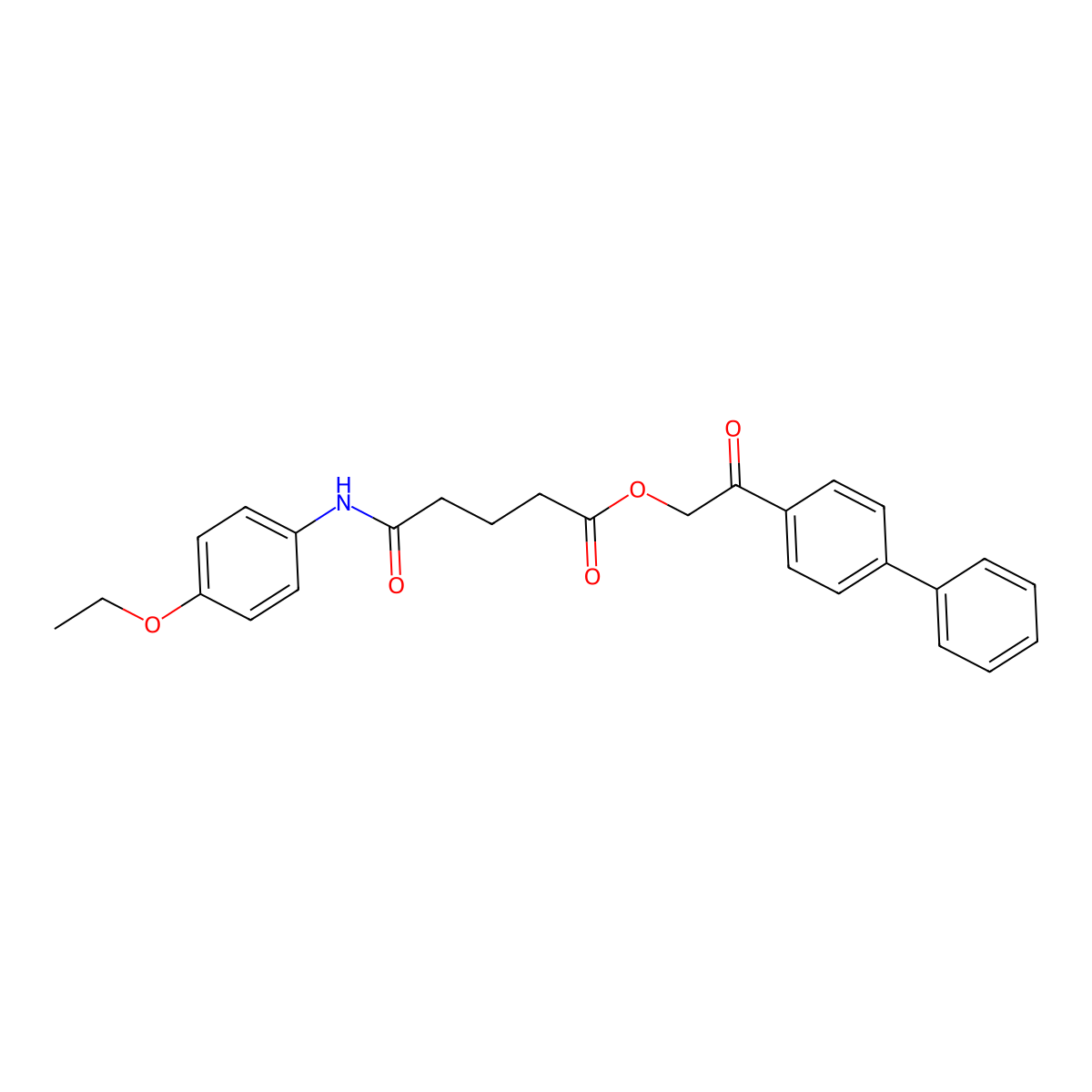 2-[1,1'-Biphenyl]-4-yl-2-oxoethyl 5-(4-ethoxyanilino)-5-oxopentanoate molecular structure, CAS 355818-51-8