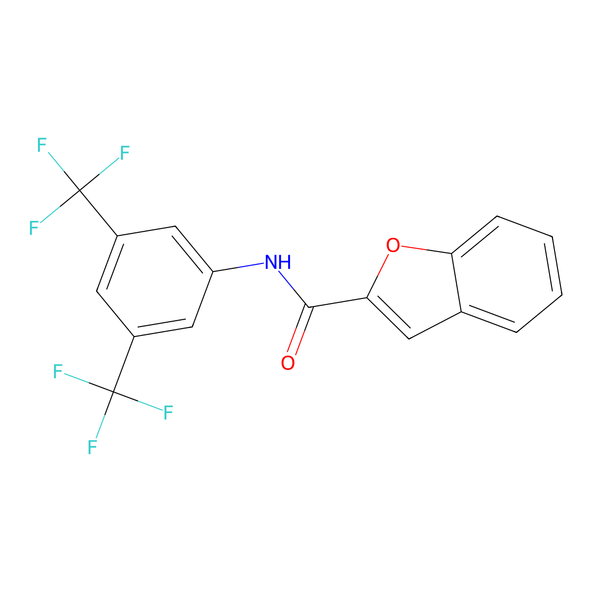 N-[3,5-bis(trifluoromethyl)phenyl]-1-benzofuran-2-carboxamide molecular structure, CAS 355818-66-5