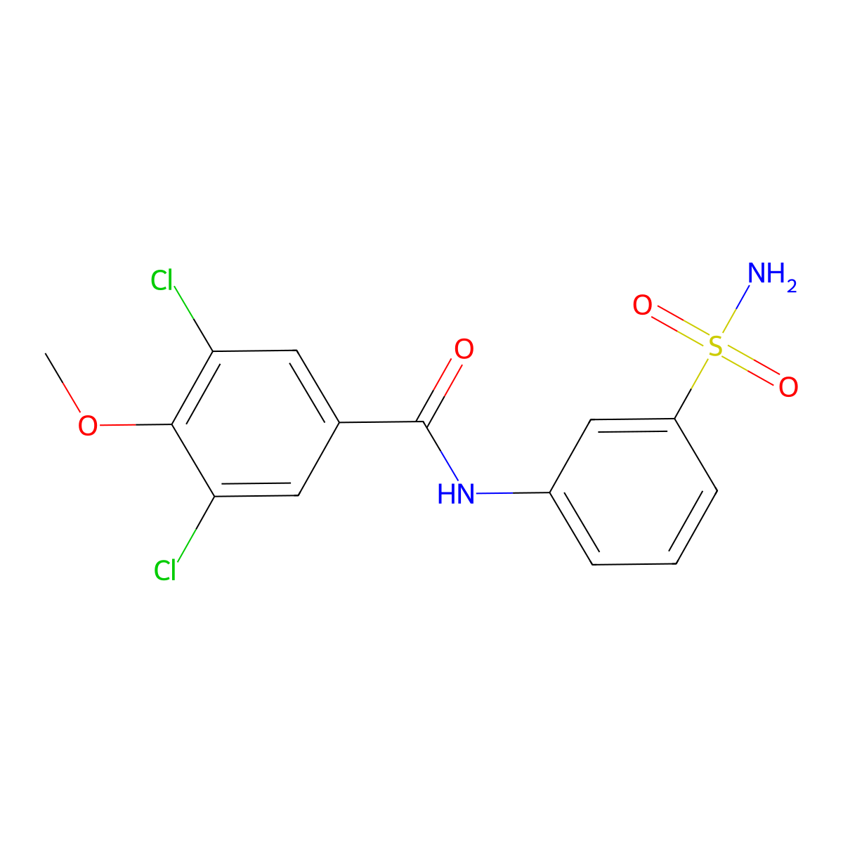 3,5-dichloro-4-methoxy-N-(3-sulfamoylphenyl)benzamide molecular structure, CAS 355818-68-7