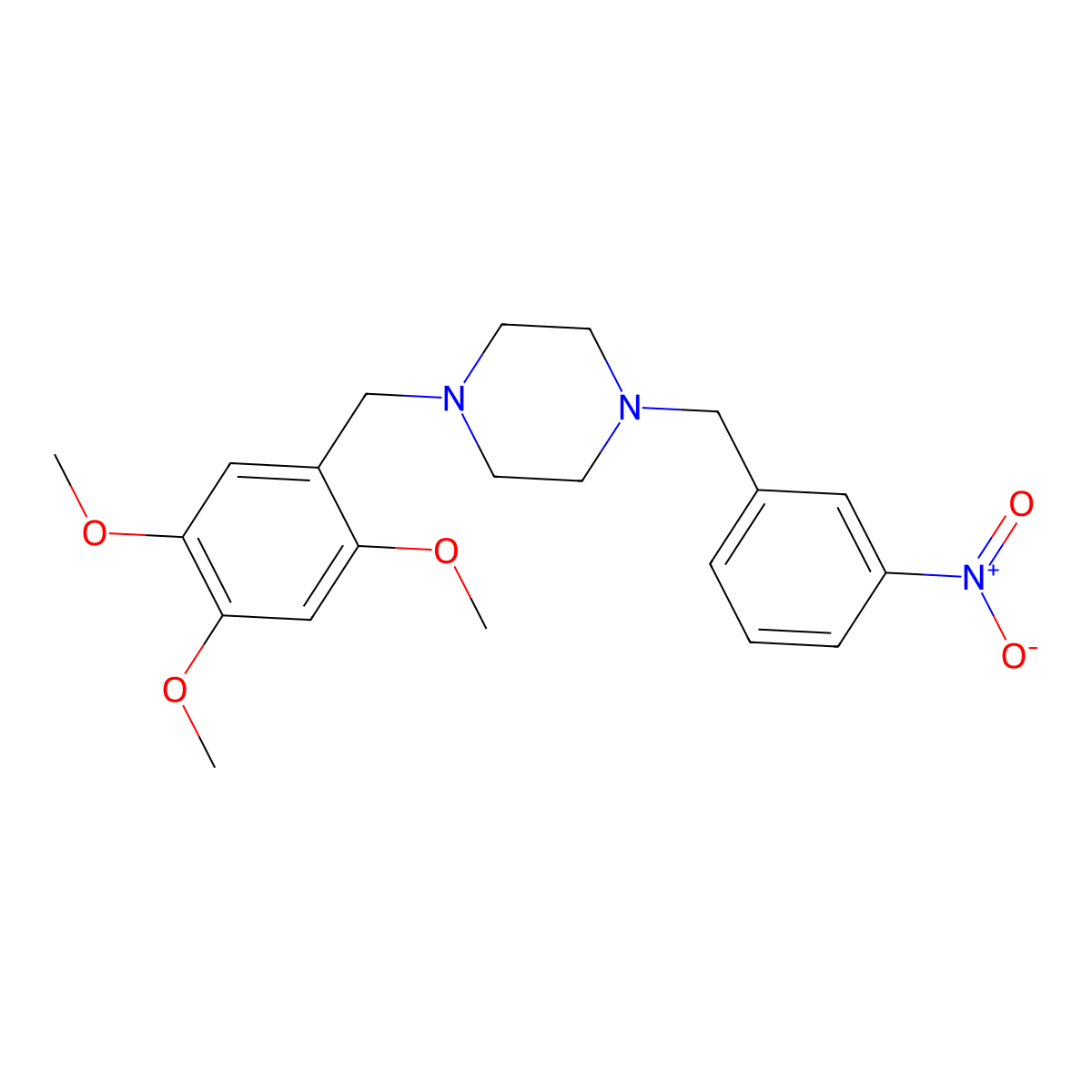 1-[(3-Nitrophenyl)methyl]-4-[(2,4,5-trimethoxyphenyl)methyl]piperazine molecular structure, CAS 355818-73-4