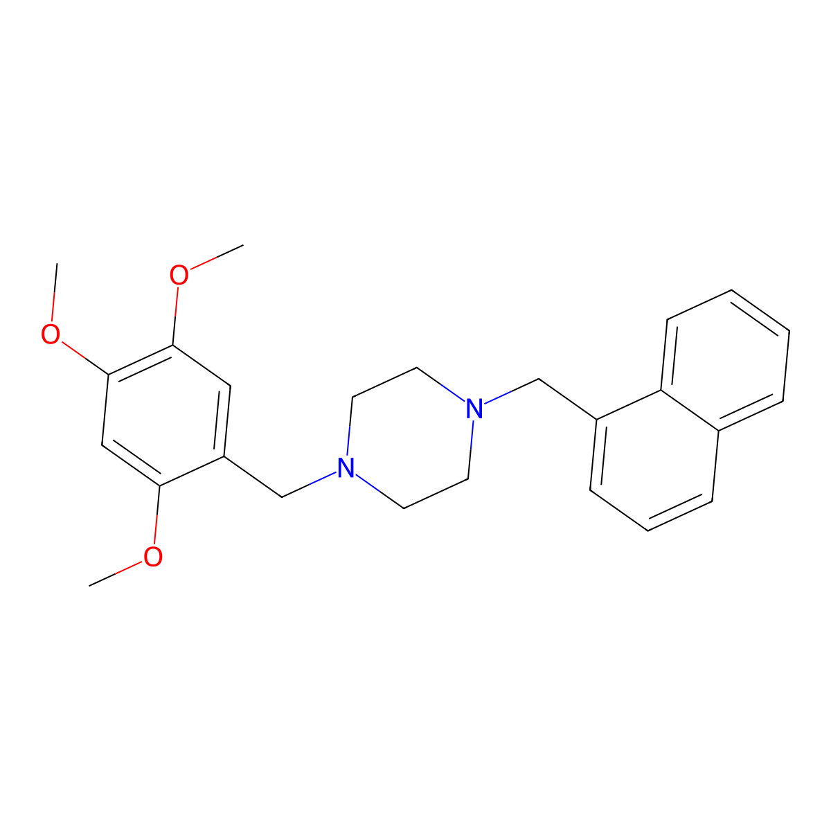 1-(Naphthalen-1-ylmethyl)-4-[(2,4,5-trimethoxyphenyl)methyl]piperazine molecular structure, CAS 355818-76-7