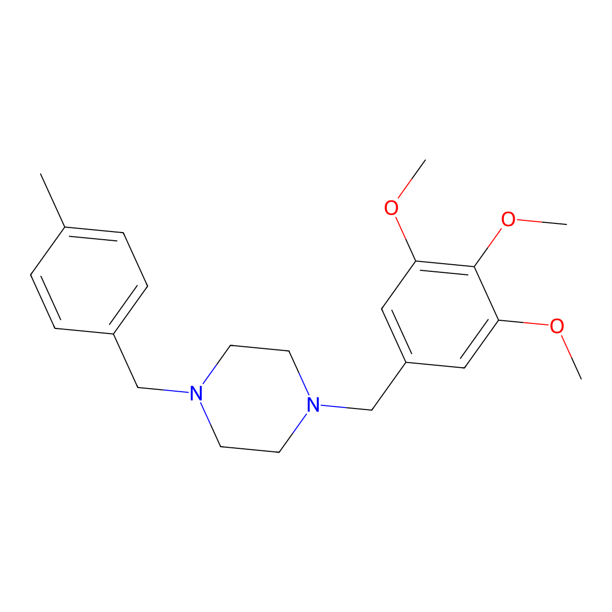 1-(4-Methylbenzyl)-4-(3,4,5-trimethoxybenzyl)piperazine molecular structure, CAS 355818-82-5