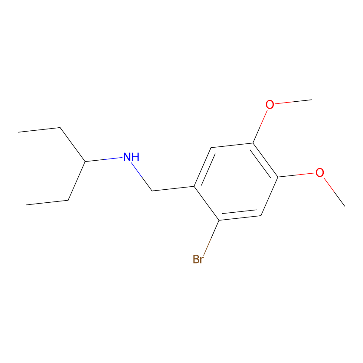 N-[(2-bromo-4,5-dimethoxyphenyl)methyl]pentan-3-amine molecular structure, CAS 355818-88-1
