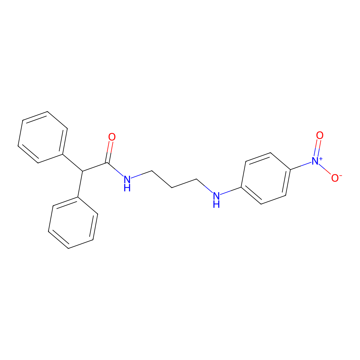 N-[3-(4-nitroanilino)propyl]-2,2-diphenylacetamide molecular structure, CAS 355818-95-0