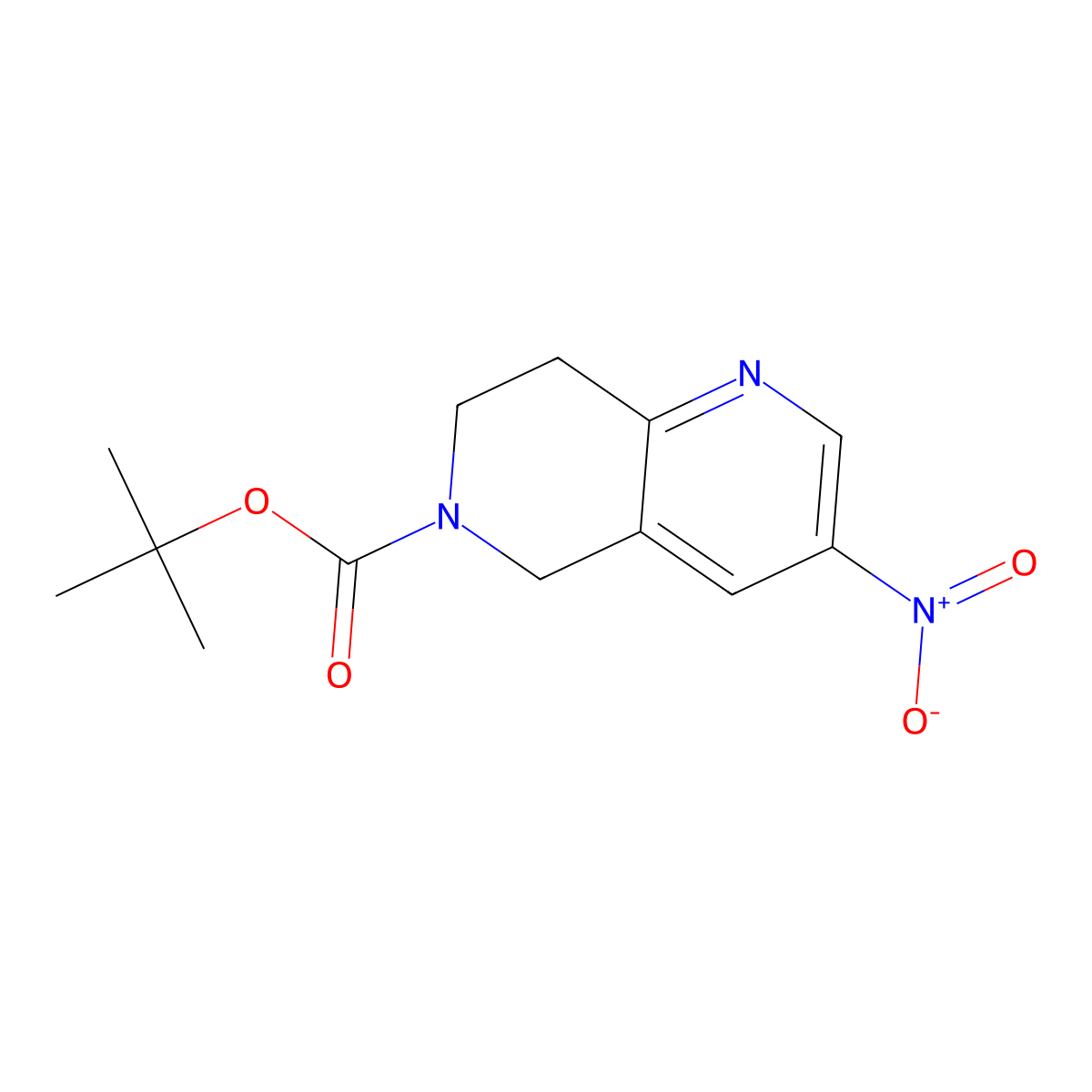tert-Butyl 3-nitro-7,8-dihydro-1,6-naphthyridine-6(5H)-carboxylate molecular structure, CAS 355818-98-3