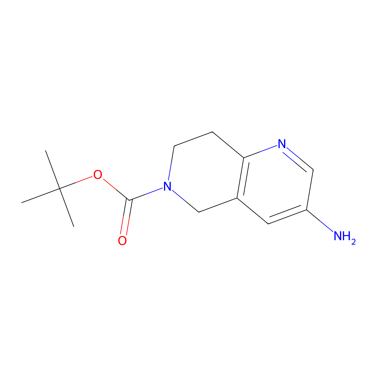 Tert-butyl 3-amino-5,6,7,8-tetrahydro-1,6-naphthyridine-6-carboxylate molecular structure, CAS 355819-02-2