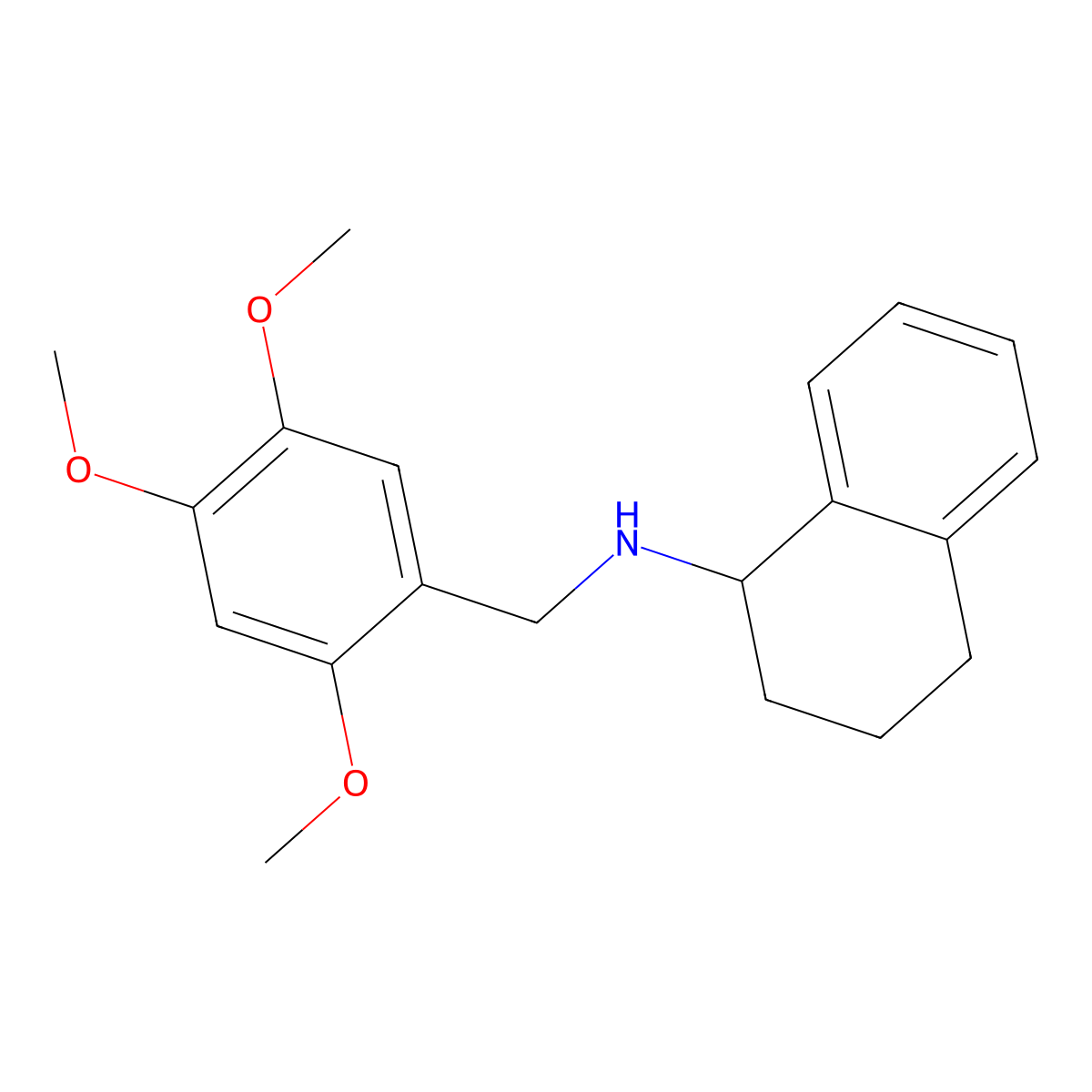 N-[(2,4,5-trimethoxyphenyl)methyl]-1,2,3,4-tetrahydronaphthalen-1-amine molecular structure, CAS 355819-13-5