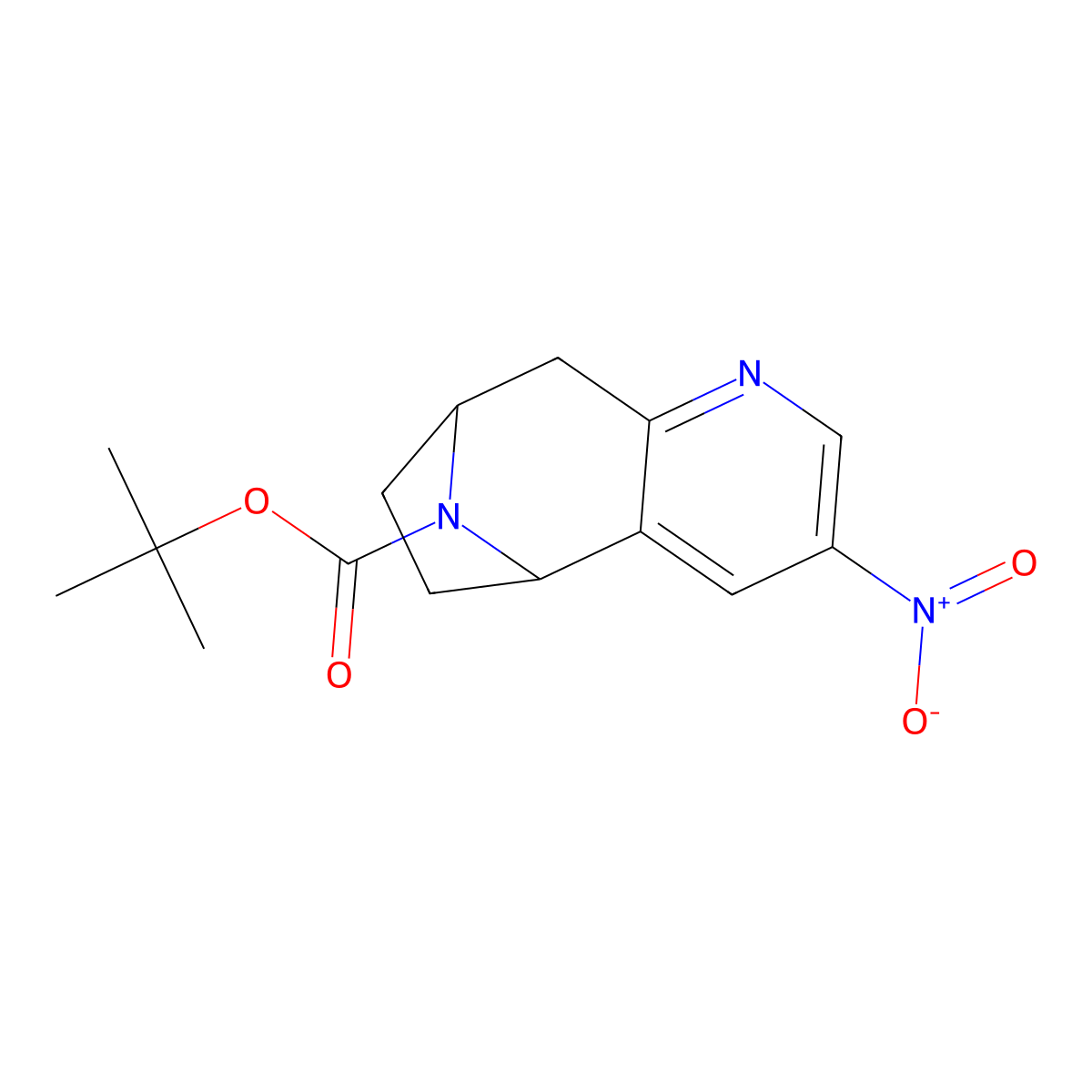 Tert-butyl 4-nitro-6,12-diazatricyclo[7.2.1.0,2,7]dodeca-2,4,6-triene-12-carboxylate molecular structure, CAS 355819-29-3