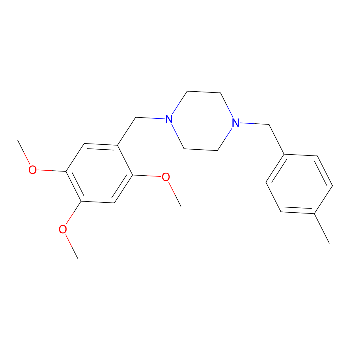 1-[(4-Methylphenyl)methyl]-4-[(2,4,5-trimethoxyphenyl)methyl]piperazine molecular structure, CAS 355819-34-0