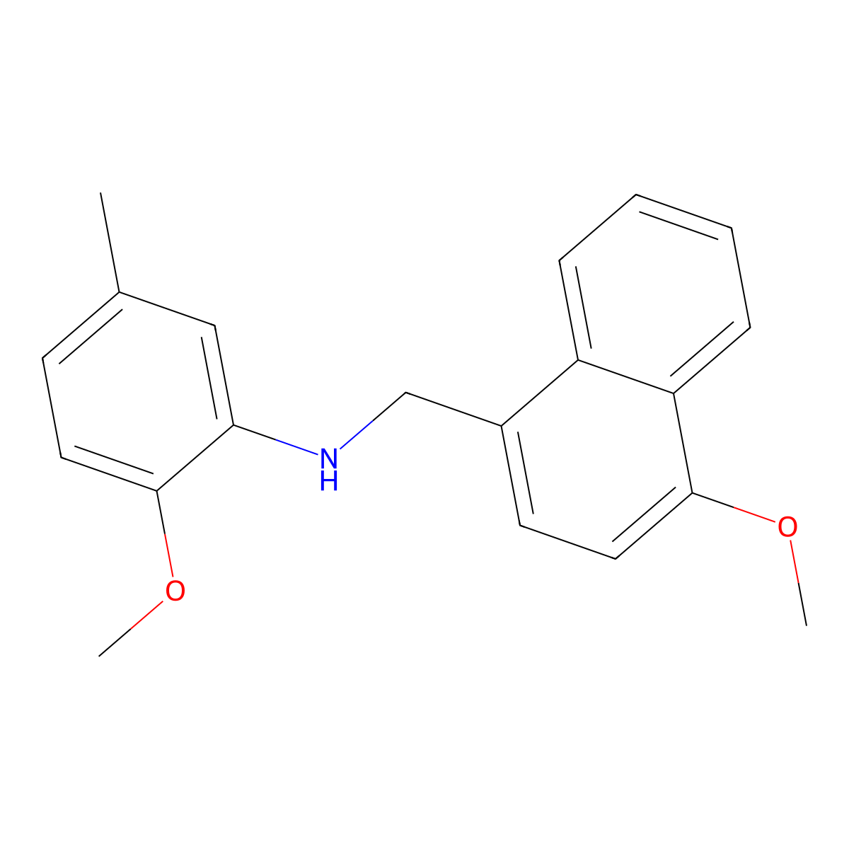 2-methoxy-N-[(4-methoxynaphthalen-1-yl)methyl]-5-methylaniline molecular structure, CAS 355819-36-2