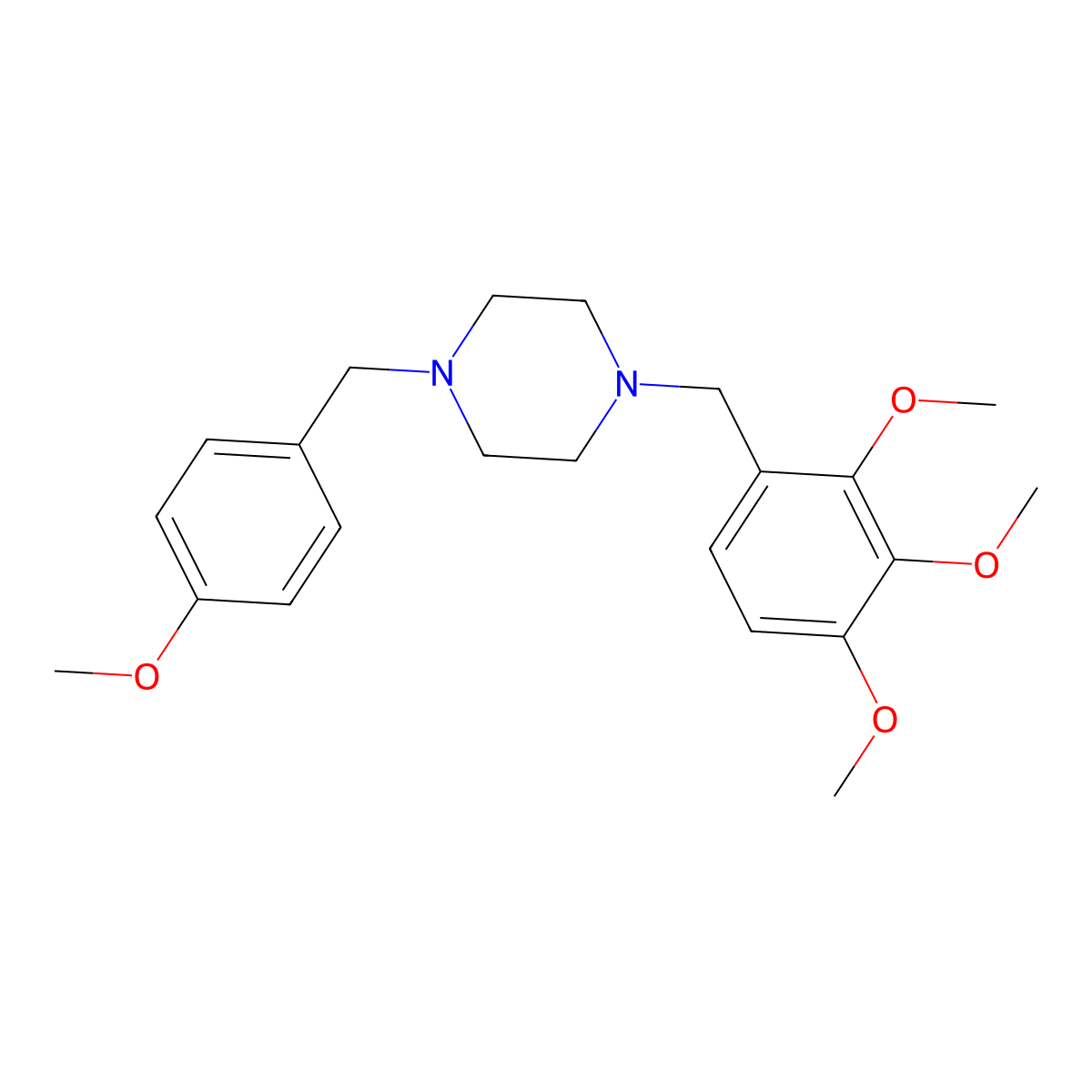 1-(4-Methoxybenzyl)-4-(2,3,4-trimethoxybenzyl)piperazine molecular structure, CAS 355819-40-8