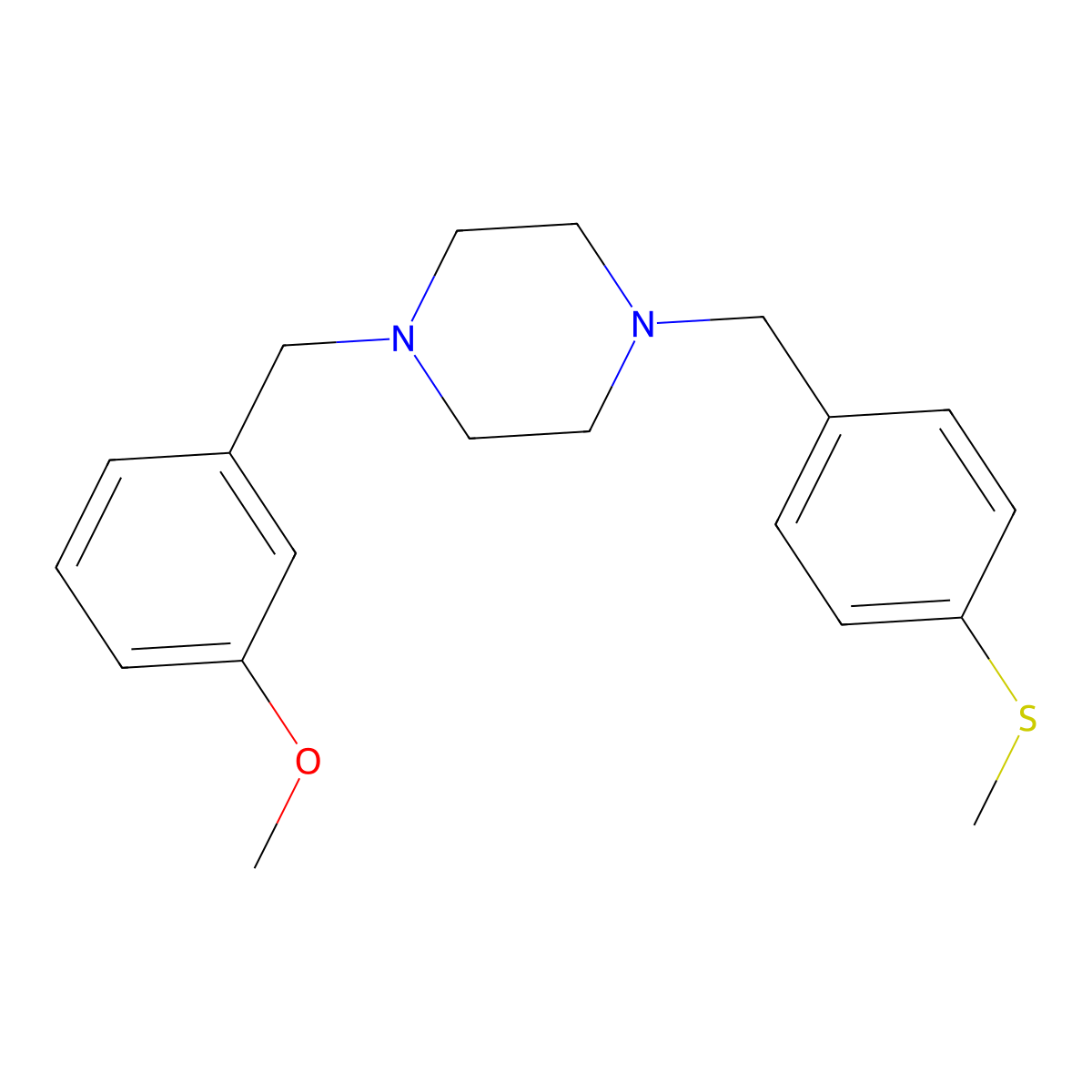 1-(3-Methoxybenzyl)-4-[4-(methylsulfanyl)benzyl]piperazine molecular structure, CAS 355819-50-0