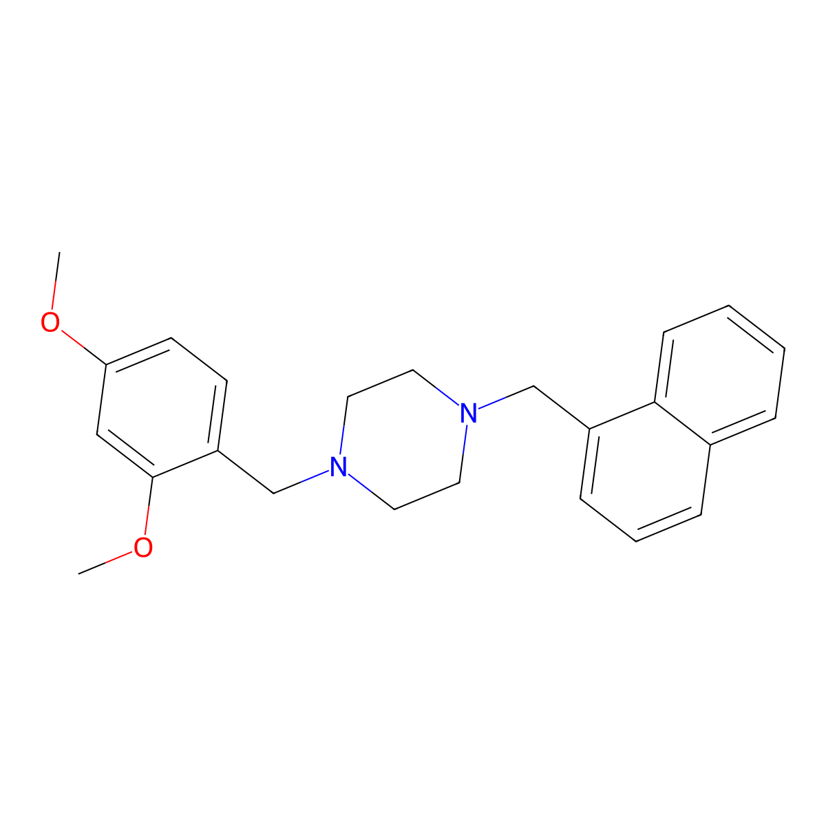 1-[(2,4-Dimethoxyphenyl)methyl]-4-(naphthalen-1-ylmethyl)piperazine molecular structure, CAS 355819-62-4