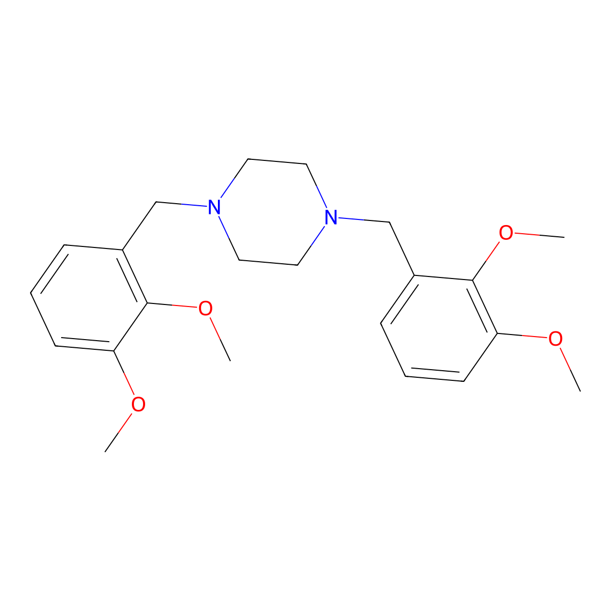 1,4-Bis[(2,3-dimethoxyphenyl)methyl]piperazine molecular structure, CAS 355819-87-3
