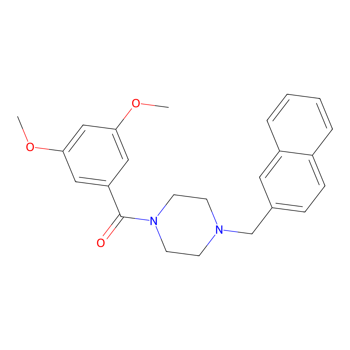 (3,5-Dimethoxyphenyl)-[4-(naphthalen-2-ylmethyl)piperazin-1-yl]methanone molecular structure, CAS 355819-93-1