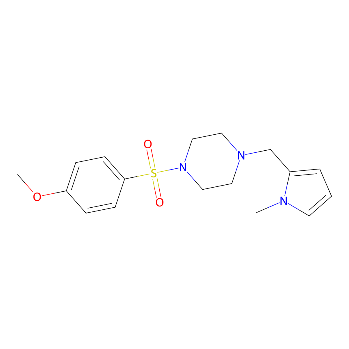 1-(4-Methoxyphenyl)sulfonyl-4-[(1-methylpyrrol-2-yl)methyl]piperazine molecular structure, CAS 355819-96-4