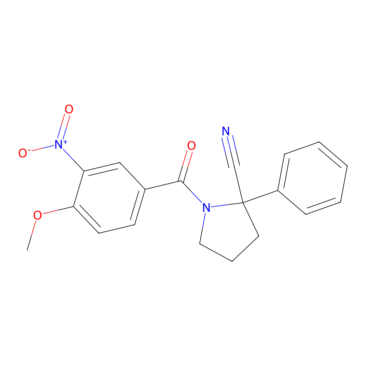 1-(4-Methoxy-3-nitrobenzoyl)-2-phenylpyrrolidine-2-carbonitrile molecular structure, CAS 355819-97-5