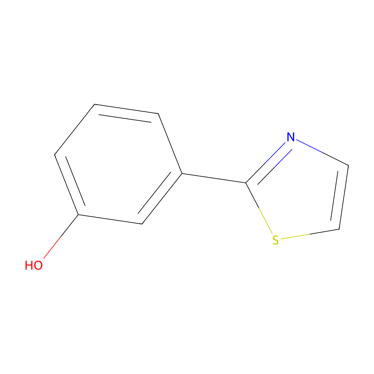 3-(1,3-Thiazol-2-yl)phenol molecular structure, CAS 35582-13-9