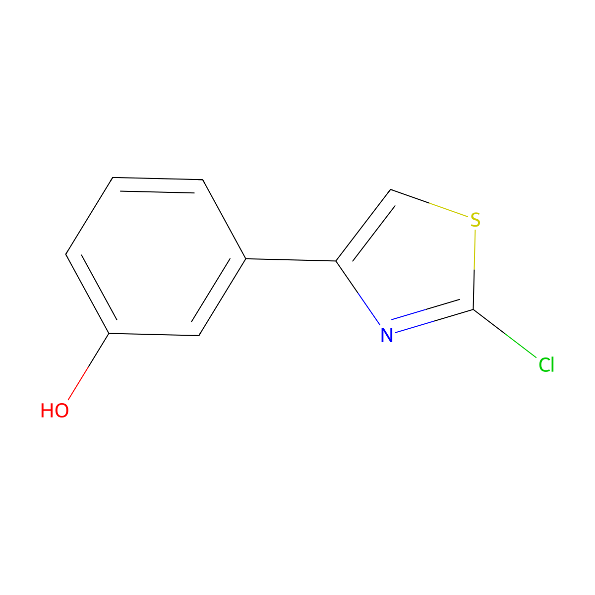 3-(2-Chloro-1,3-thiazol-4-yl)phenol molecular structure, CAS 35582-18-4