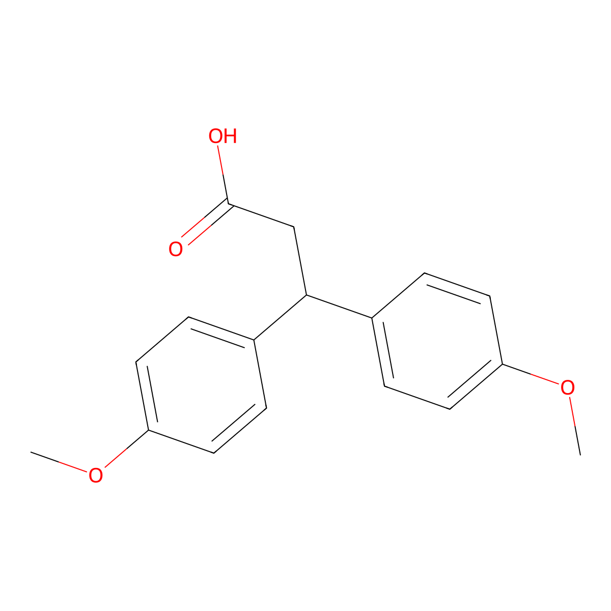 3,3-Bis(4-methoxyphenyl)propanoic acid molecular structure, CAS 35582-69-5