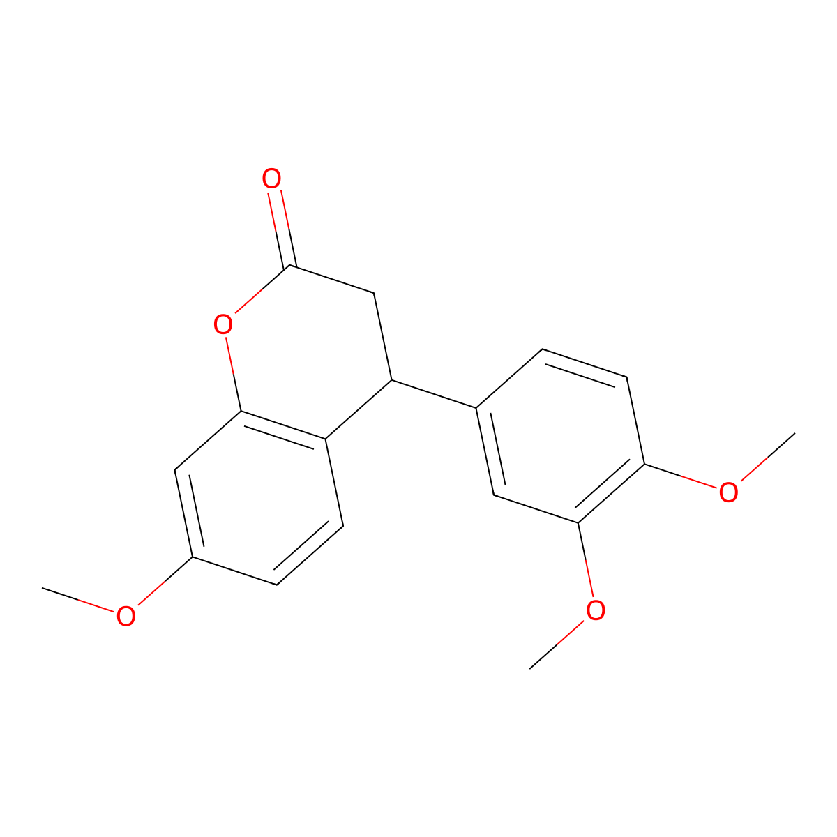 4-(3,4-Dimethoxyphenyl)-7-methoxy-2-chromanone molecular structure, CAS 35582-80-0