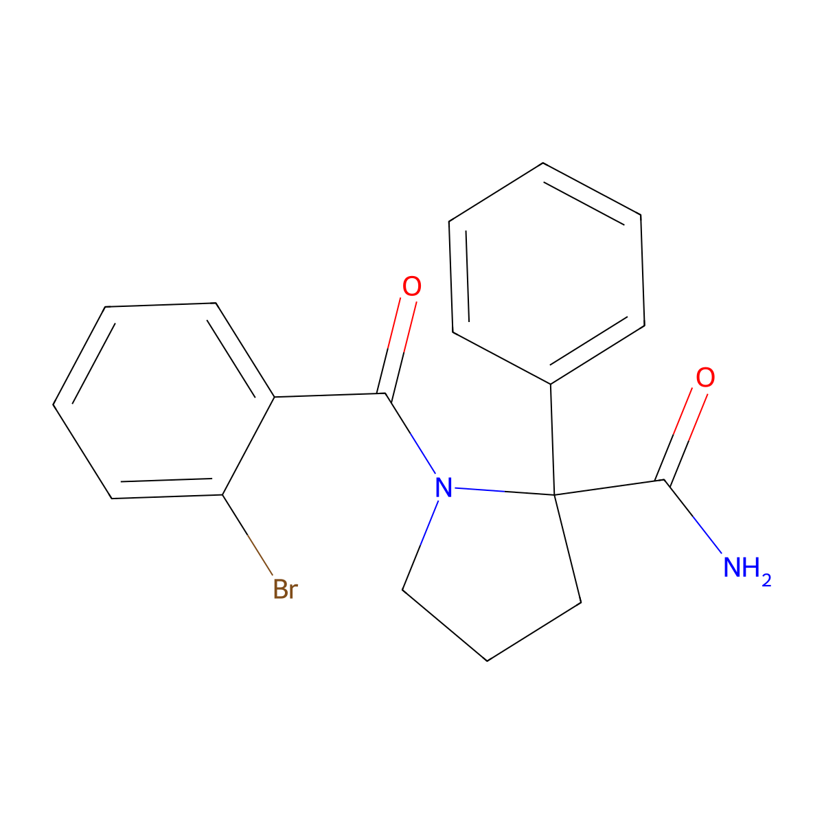 1-(2-Bromobenzoyl)-2-phenylpyrrolidine-2-carboxamide molecular structure, CAS 355820-04-1