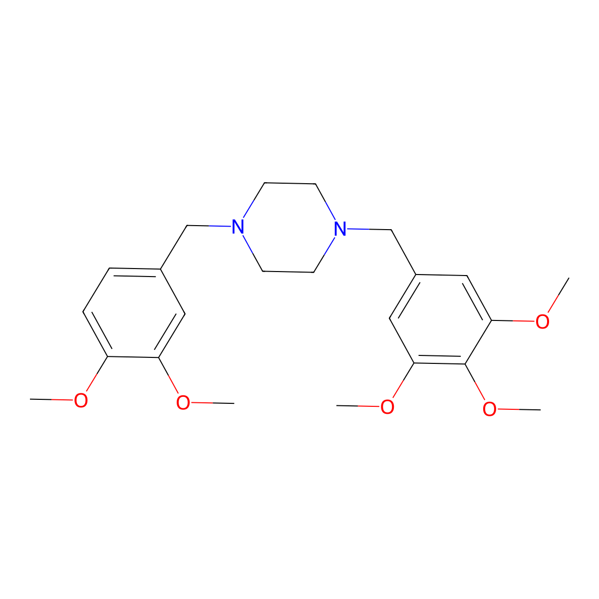 1-[(3,4-Dimethoxyphenyl)methyl]-4-[(3,4,5-trimethoxyphenyl)methyl]piperazine molecular structure, CAS 355820-12-1
