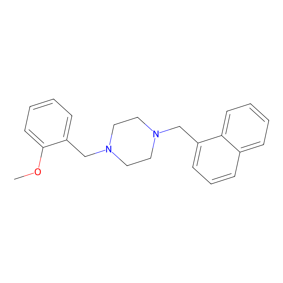 1-[(2-Methoxyphenyl)methyl]-4-(naphthalen-1-ylmethyl)piperazine molecular structure, CAS 355820-15-4